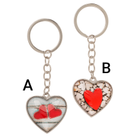 Metalový prívesok na kľúče – Sklenené srdiečko A