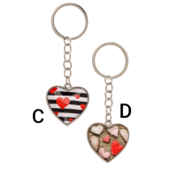 Metalový prívesok na kľúče – Sklenené srdiečko A