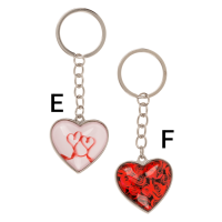 Metalový prívesok na kľúče – Sklenené srdiečko A