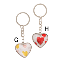 Metalový prívesok na kľúče – Sklenené srdiečko A