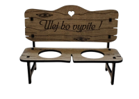 Drevená lavička so štamprlíkmi - Ulej bo vypite!