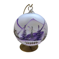 Sklenená guľa na sviečku na stojane