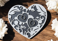 Drevené srdce na obrúčky