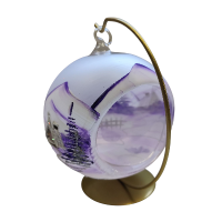 Sklenená guľa na sviečku na stojane