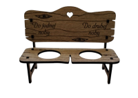 Drevená lavička so štamprlíkmi - Do jednej nohy...