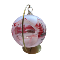 Sklenená guľa na sviečku - červená