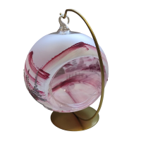 Sklenená guľa na sviečku na stojane