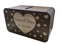 Svadobná truhlica na peniaze - XXL srdiečka