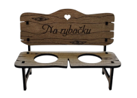 Drevená lavička so štamprlíkmi - Na rybačku