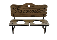 Drevená lavička so štamprlíkmi - Na poľovačku