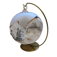 Sklenená guľa na sviečku - hnedá