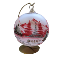 Sklenená guľa na sviečku - červená