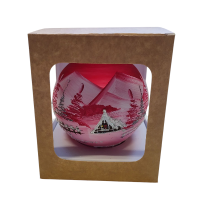 Sklenená guľa na sviečku - červená matná