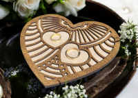 Drevené srdce na obrúčky