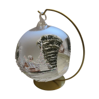 Sklenená guľa na sviečku - olivovo zelená