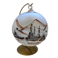 Sklenená guľa na sviečku - hnedá