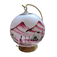 Sklenená guľa na sviečku na stojane