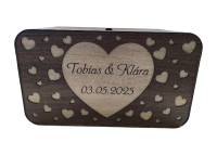 Svadobná truhlica na peniaze - XXL srdiečka