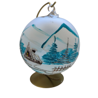 Sklenená guľa na sviečku - tyrkysová