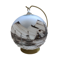 Sklenená guľa na sviečku - sivo hnedá