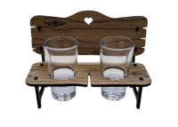 Drevená lavička so štamprlíkmi - Vlastný nápis