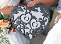 Drevené srdce na obrúčky