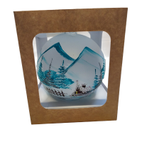 Sklenená guľa na sviečku - tyrkysová