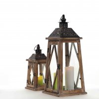 Drevený lampáš MSL2092 - 36 cm