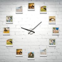 Hodiny na stenu - číselník z fotorámikov