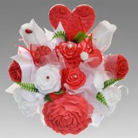 Mydlová Kytica - červeno biela