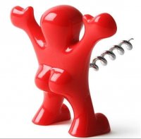 Šťastný muž otvárač na víno