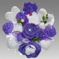 Mydlová Kytica - fialovo - biela