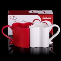 Zaľúbené hrnčeky - Červeno-biely