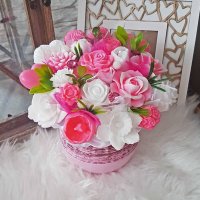 Originálna mydlová kytica - Ružová