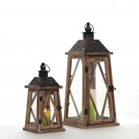 Drevený lampáš MSL2092 - 36 cm