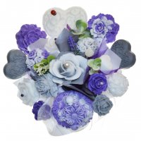 Mydlová Kytica - fialovo - sivo - biela