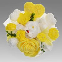 Mydlová Kytica - žlto - biela