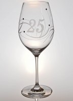 Výročný pohár na víno swarovski - K 25. narodeninám