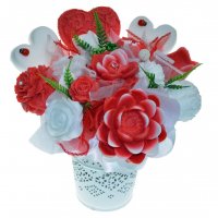 Mydlová Kytica - červeno biela