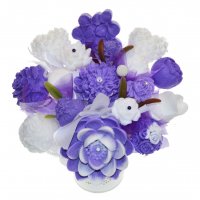 Mydlová Kytica - fialovo - biela