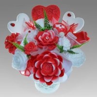 Mydlová Kytica - červeno biela