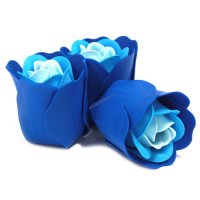Sada 3 Mydlových Kvetov - Svadobná Modrá