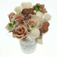 Mydlová Kytica - hnedo - biela