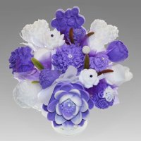 Mydlová Kytica - fialovo - biela