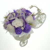 Mydlová Kytica bicykel - fialovo biela