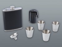 Súprava NIGHT ploskačka + 4 ks štamperlíky