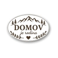 Drevená tabuľka - Domov je rodina - oválna dekorácia na stenu