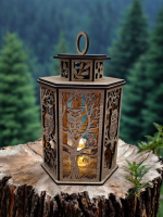 Drevená lucerna - Sova