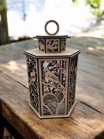 Drevená lucerna - Vtáčiky