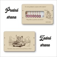 Drevená svadobná obálka na peniaze - Prvý milión pre novomanželov